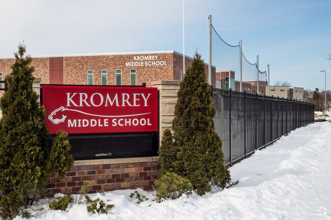 This is the signage and exterior for Kromrey Middle School.