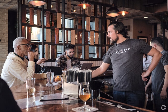 Check out City Tap for warm atmosphere and friendly service.