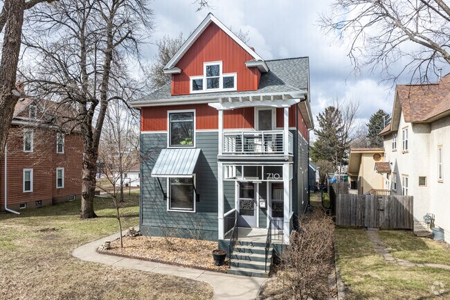 A colorful upgraded two-story home sits in the St. Anthony West neighborhood.