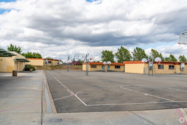 Whitney High School has basketball courts for its students to use.