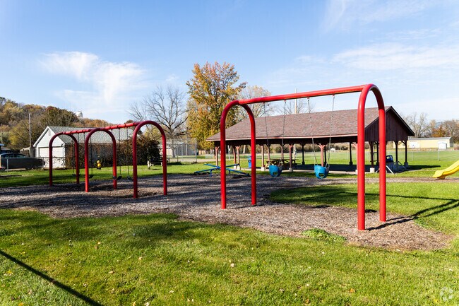 A swing awaits at Carbon Cliff Park.