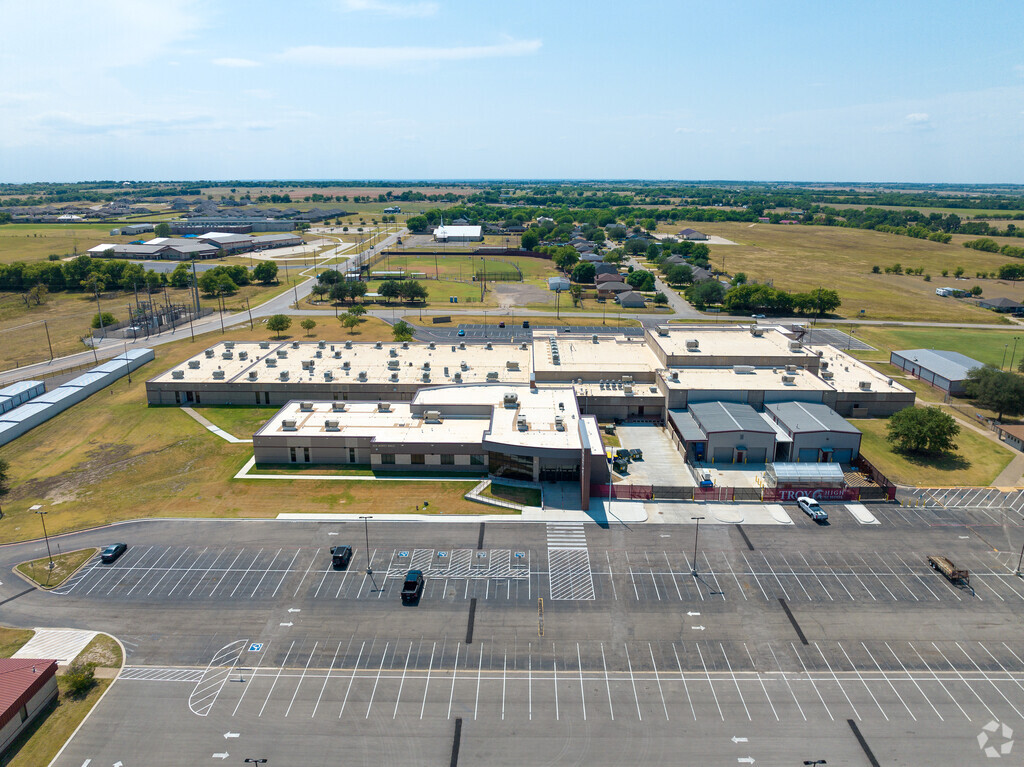 There is adequate parking for staff and students at Troy High School in Troy, Texas,