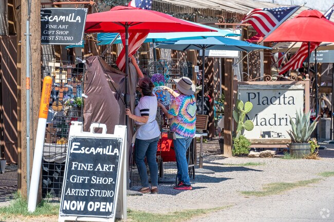 At the San Elizario Historic District, Placita Madrid hosts a collection of art galleries.
