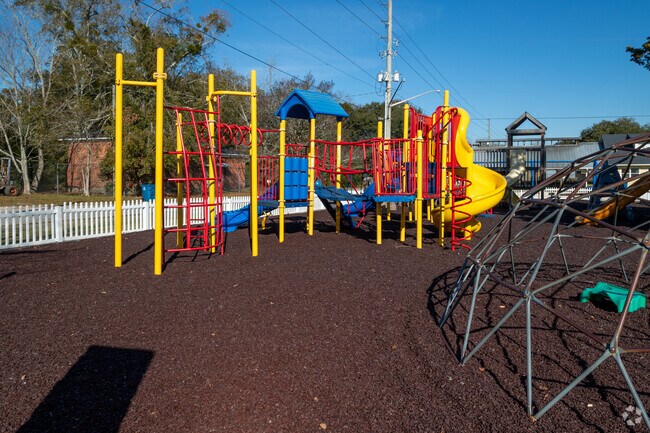 The Kids Park in Elberta is well equipped with slides, jungle gyms, and other things that ki