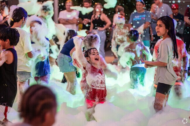 The annual Lake Nona Block Party features a foam party that is fun for all ages.