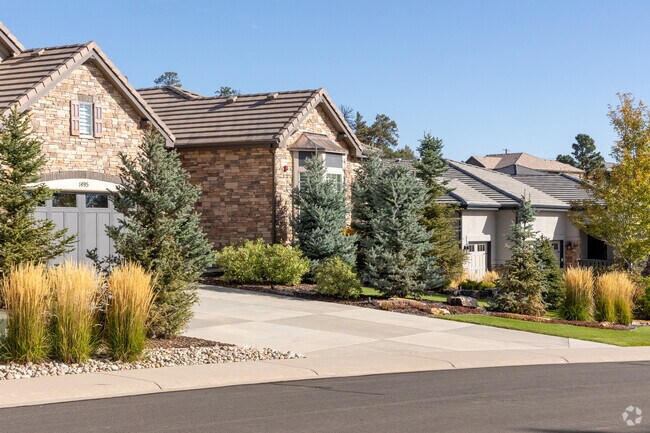 Looking down the Diamond Ridge neighborhood street at the beautiful landscaping.
