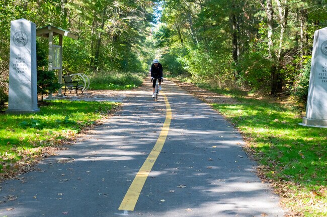 Veterans Memorial Trail offers scenic biking and walking paths through Norton’s forests.