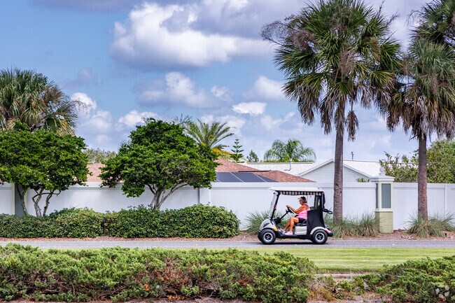 Residents of the Village of Tamarind Grove get around mostly by golf cart.