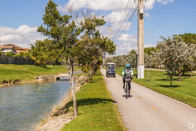 Cutler Bay, FL, has a golf cart and biking community for residents.