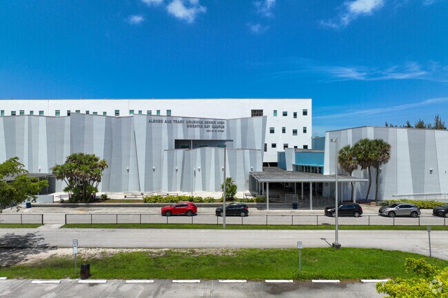 Front building view of Alonzo and Tracy Mourning Senior High.