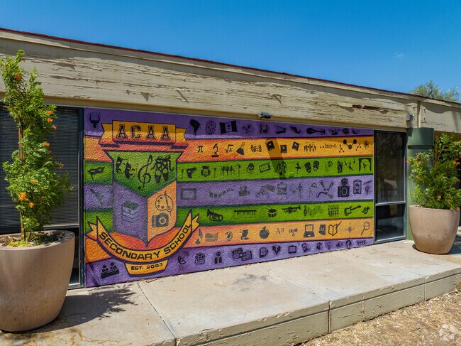 ACAA's Middle School campus is vibrant and full of beautiful artwork.