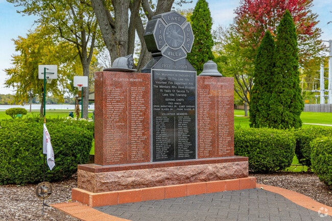 Throughout Lake Villa there are monuments honoring community contributors and firefighters.