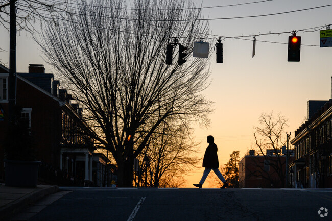 Take a stroll through downtown Fredericksburg at sunset.