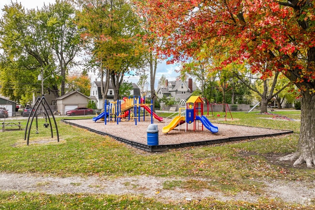 East Side Park in Garrett has a small playground and space to run around in.