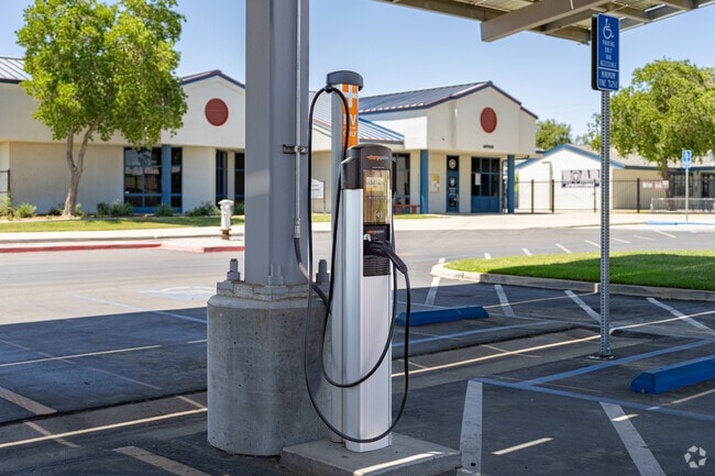 Lincoln Elementary School provides a charger for parents or staff to use on their electric cars.