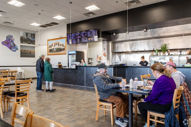 Niles features restaurants like Mr. Falafel, which serves Mediterranean cuisine.