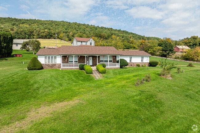 Some very large properties are inhabited by relatively small ranch homes in Bastress.