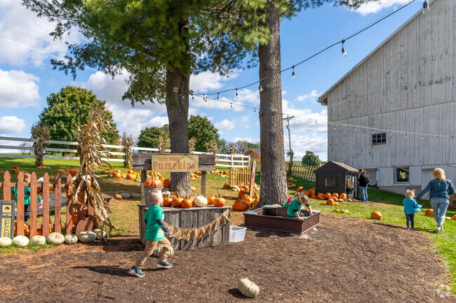 Kids enjoy Vale Wood Farms Pumpkin Patch event to include hayrides.