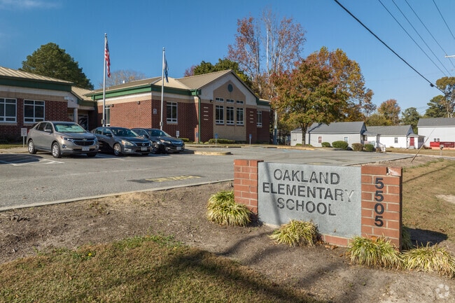 Children can easily walk or bike to Oakland Elementary School in Chuckatuck.