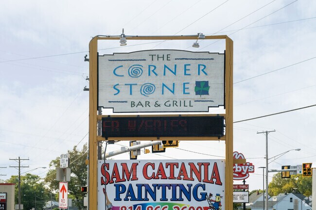 The Corner Stone Bar & Grill offers classic American cuisine in a friendly environment.