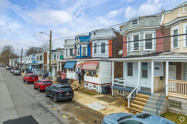Rows of Gothic style townhomes can be found on Vandever Ave in Riverside.