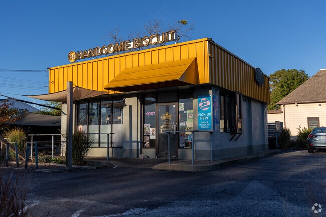 Barraud Park residents head to Handsome Biscuit on their morning commute .