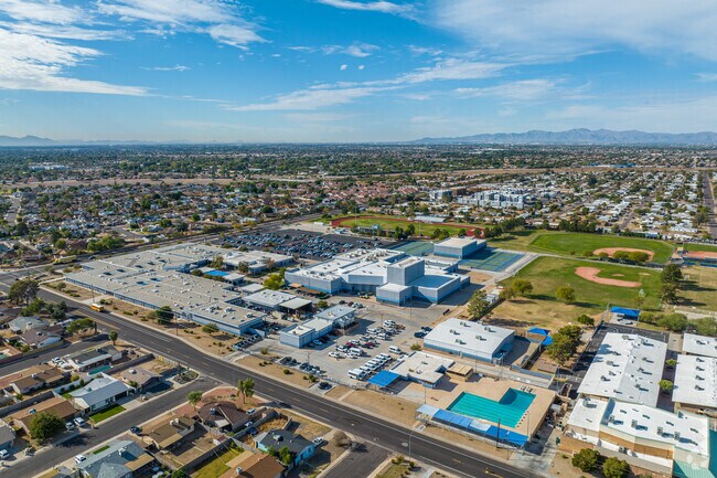An aerial view of Cactus High School in Glendale.