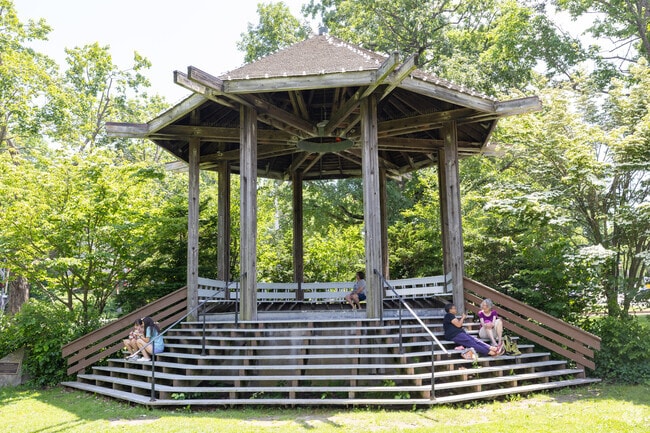 Residents of Topsham can enjoy the shade at the Brunswick Town Mall.