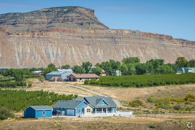 Farmhouses sitting on large plots of land area common in East Orchard Mesa.