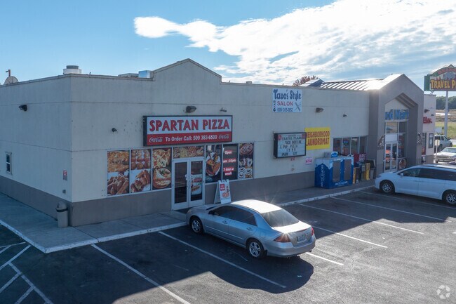 Grab a slice at Spartan Pizza near Interstate 82, small dining area, yet big flavor in Granger.