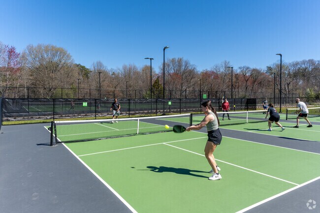 Locals love playing pickleball at Civitan Park, just a few minutes from Hastings Hill.