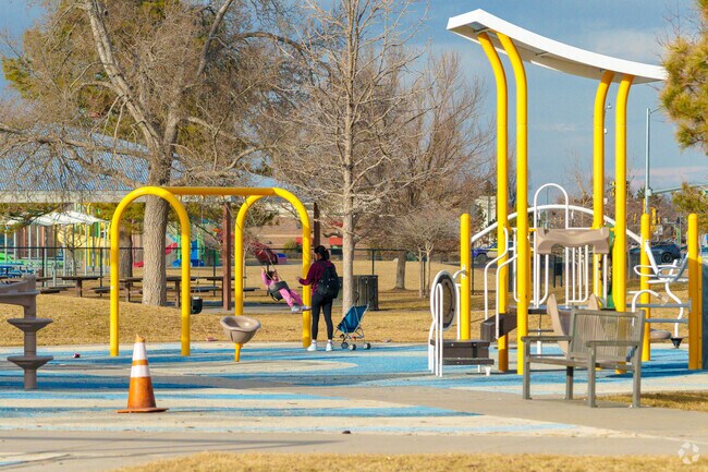 While not as busy during the colder months, the playground at Del Mar Park is still a fun spot.