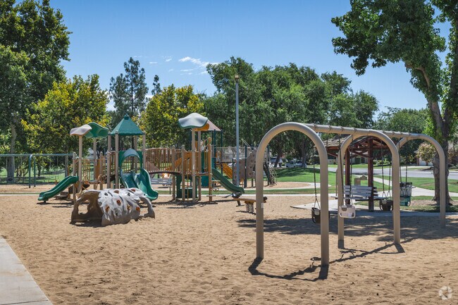 Haggin Oaks Park playground in Bakersfield has swings for children of all ages.