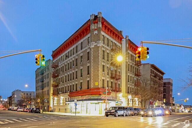 One of the beautiful flat iron buildings that make up the Longwood neighborhood.