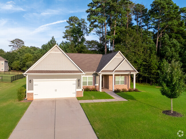 Brick contemporary homes in Bogart often include spacious yards.