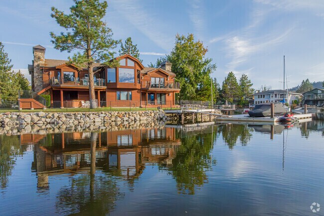 A mountain home on the calm channels of the Tahoe Keys in South Lake Tahoe.