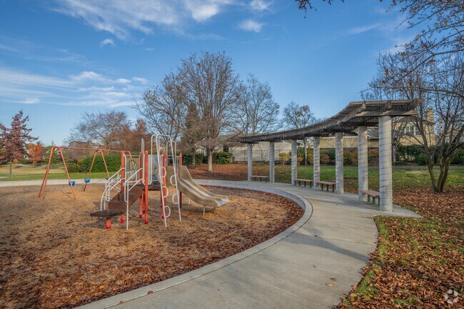 Bruno Canziani Park has many mature trees that provide shade during the summer.