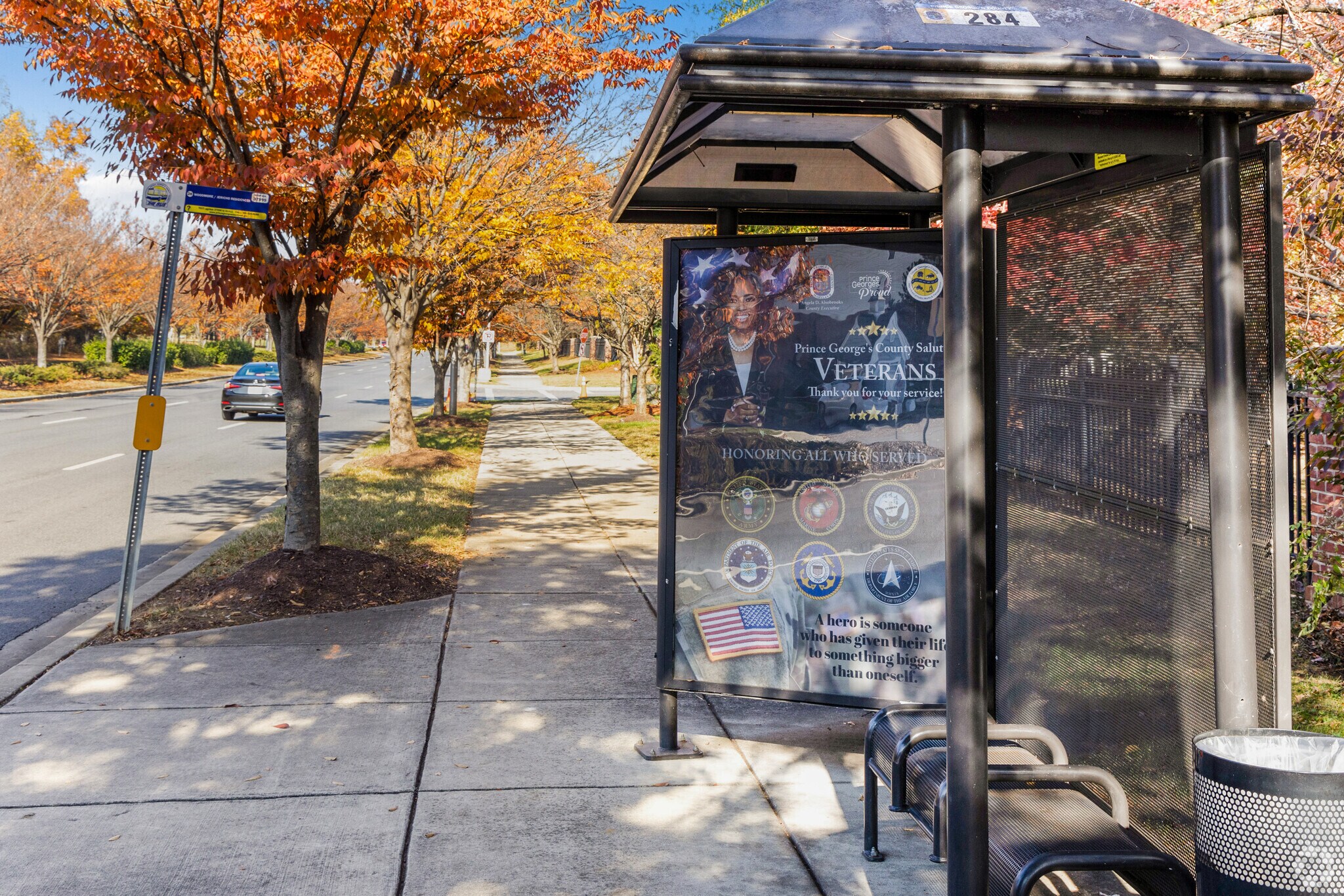 Your journey begins here. Mitchellville bus stop awaits, taking you to new adventures.