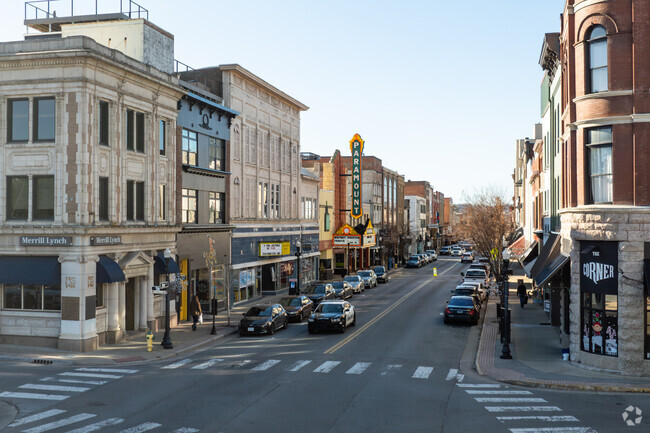 Locals and visitors alike stroll along State Street in Bristol.