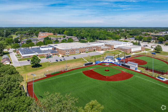 Southwest High School and one of the baseball fields.