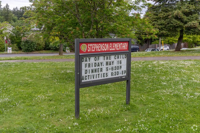 Stephenson Elementary School provides education in the neighborhood of Arnold Creek.