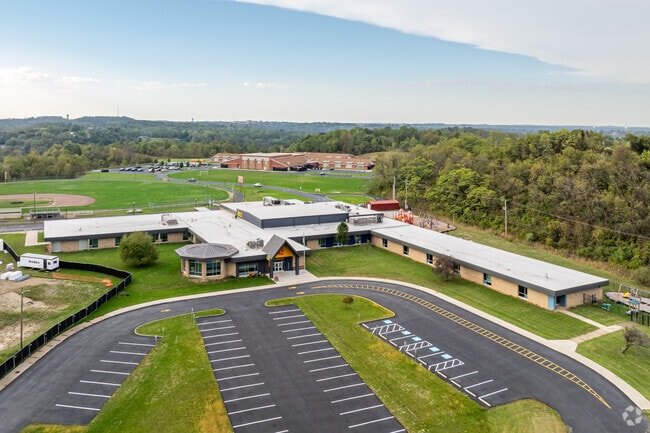 Hills Elementary School sits in front of Indian Creek Middle School.