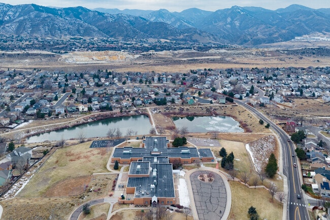Roxborough Elementary School in Littleton Colorado on a cold winter evening.