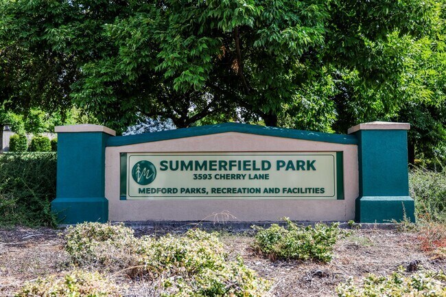 Summerfield Park offers relaxing walkways in Rogue Valley.