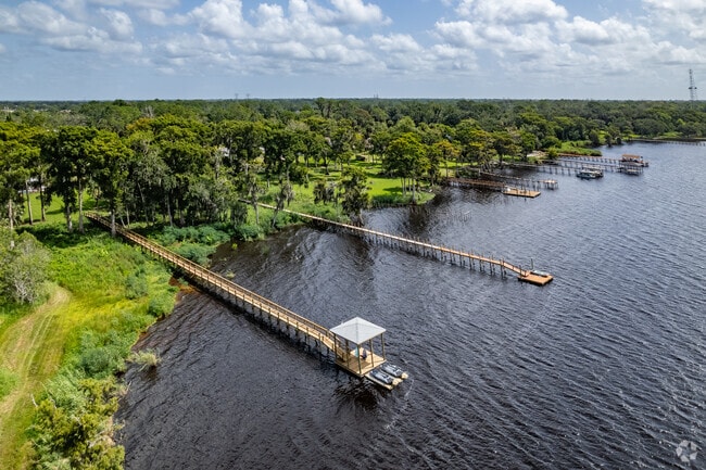 Waterfront homes in Deltona have extended docks.