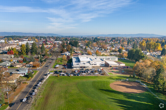 A sweeping view of the Dallas neighborhood surrounding Lyle Elementary School.