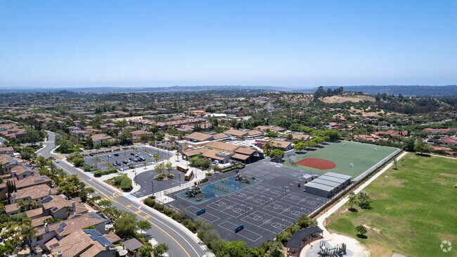 An elevated view of Willow Grove Elementary School located in Black Mountain Ranch.