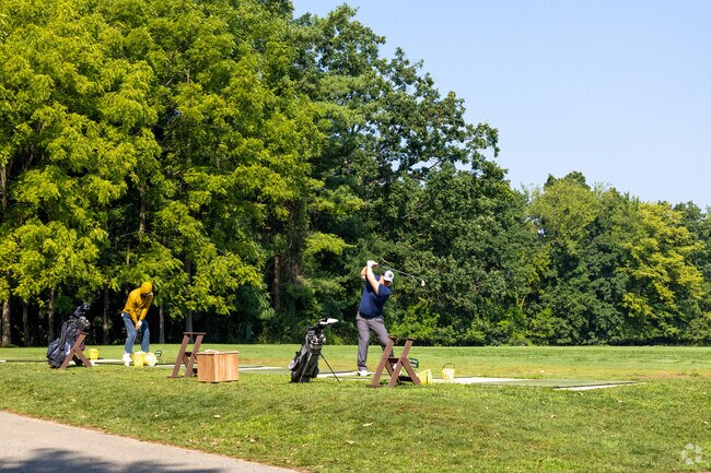 Golfers can play at a local Green Oak course.