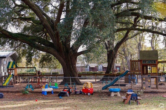 Kids have a large play area at Montessori School of Johns Island.