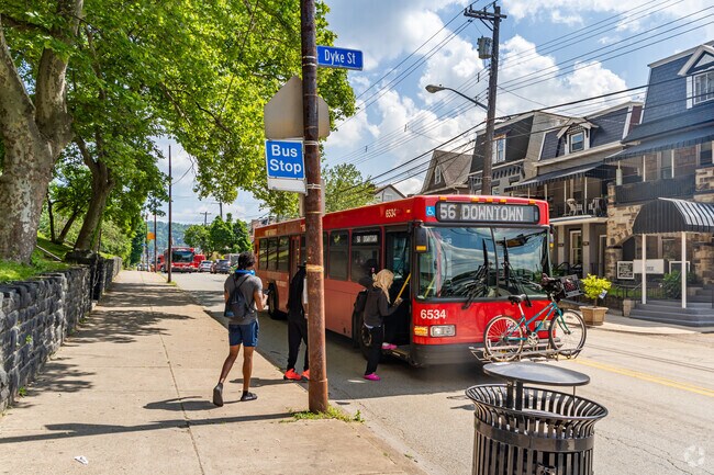 You can find PRT bus stops all through Hazelwood.